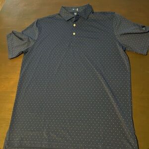Classic Navy Men's Polo with Polka Dots